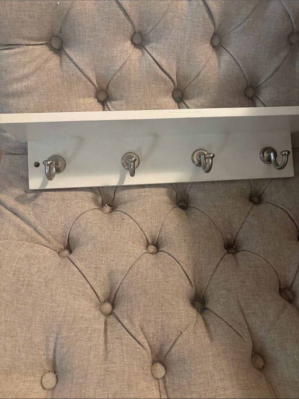 Pottery Barn White  wall Shelf 20-24 inch w/Picture Ledge. NWT